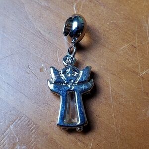 NWOT charm, silver colored angel with clear stone dress